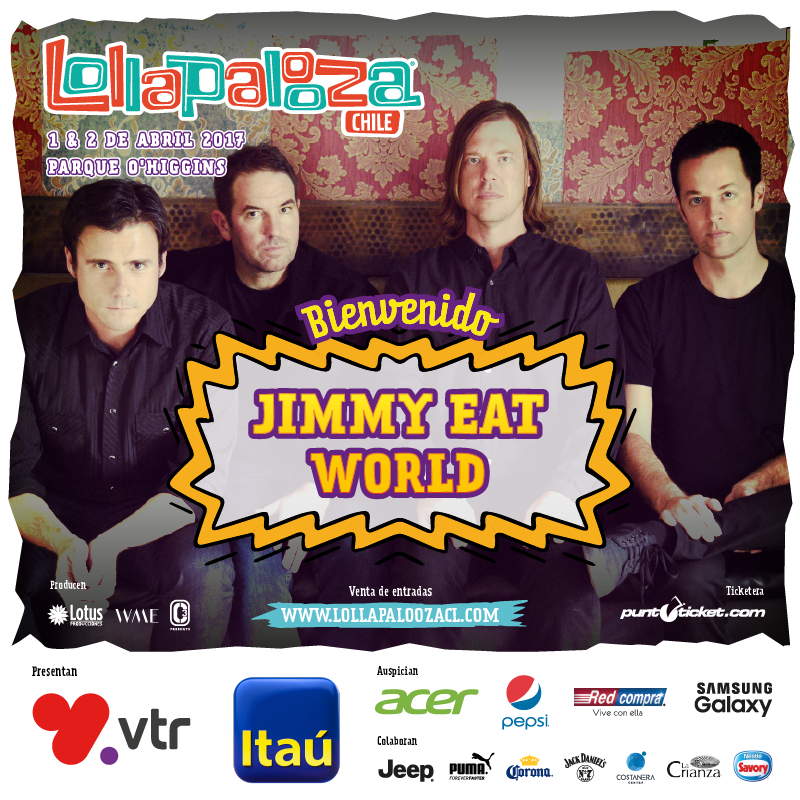 Jimmy Eat World, nueva confirmación del Lollapalooza Chile 2017