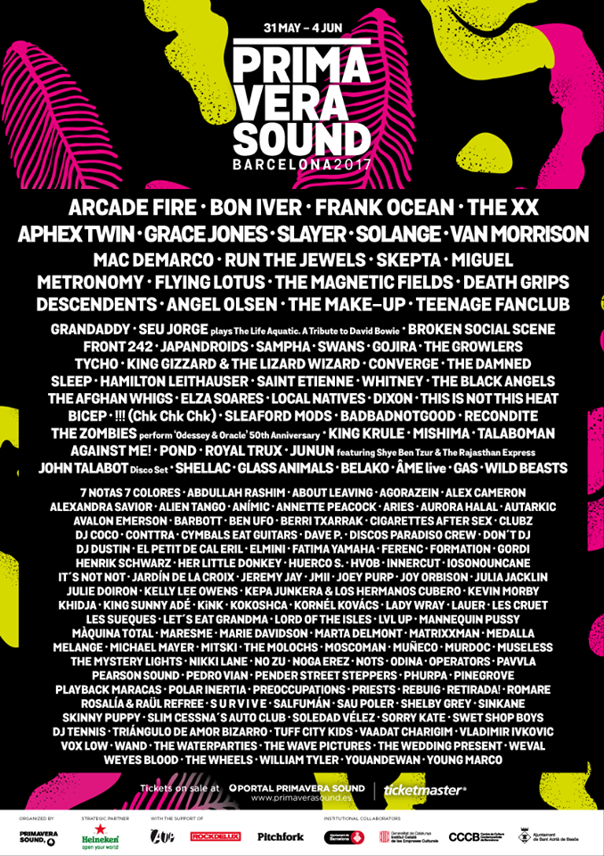 Desvelado el cartel del Primavera Sound 2017