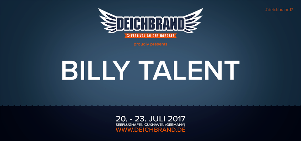 Billy Tallent, confirmado para el Deichbrand 2017