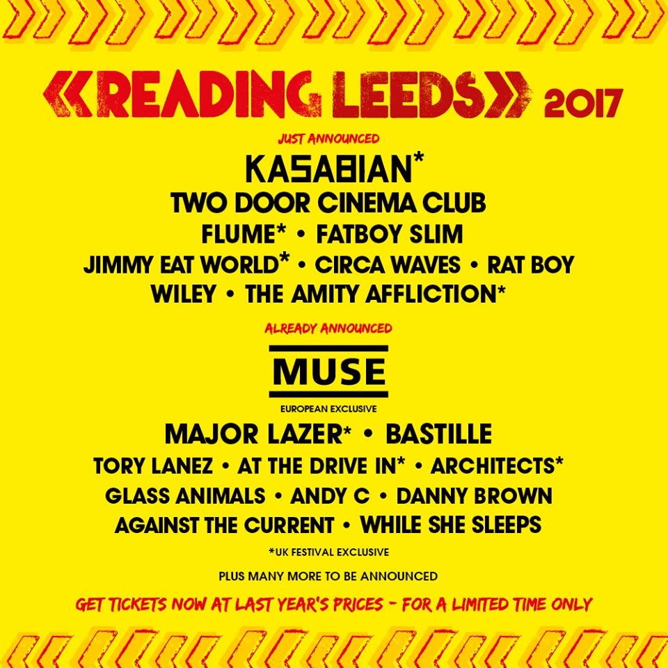 Cartel hasta el momento del Reading & Leeds 2017