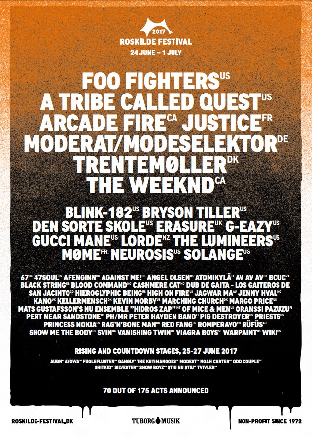 Cartel hasta el momento del Roskilde 2017