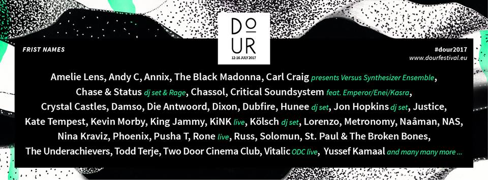 Cartel hasta el momento del Dour Festival 2017