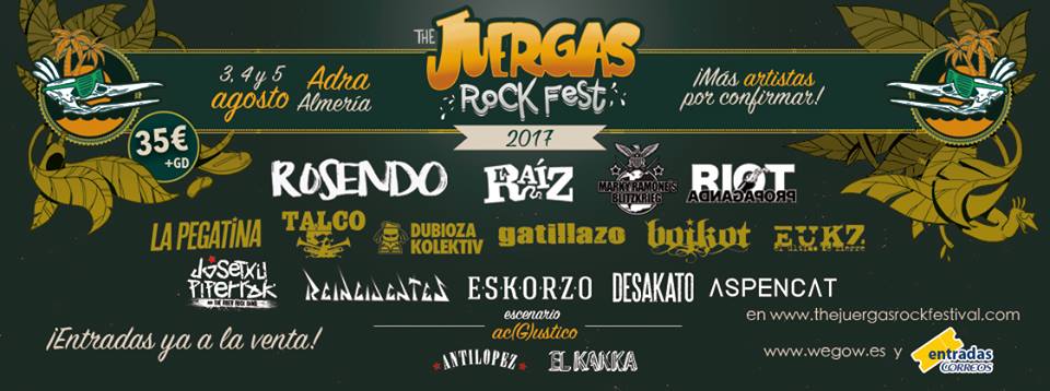 Cartel hasta el momento del Juergas Rock Fest 2017