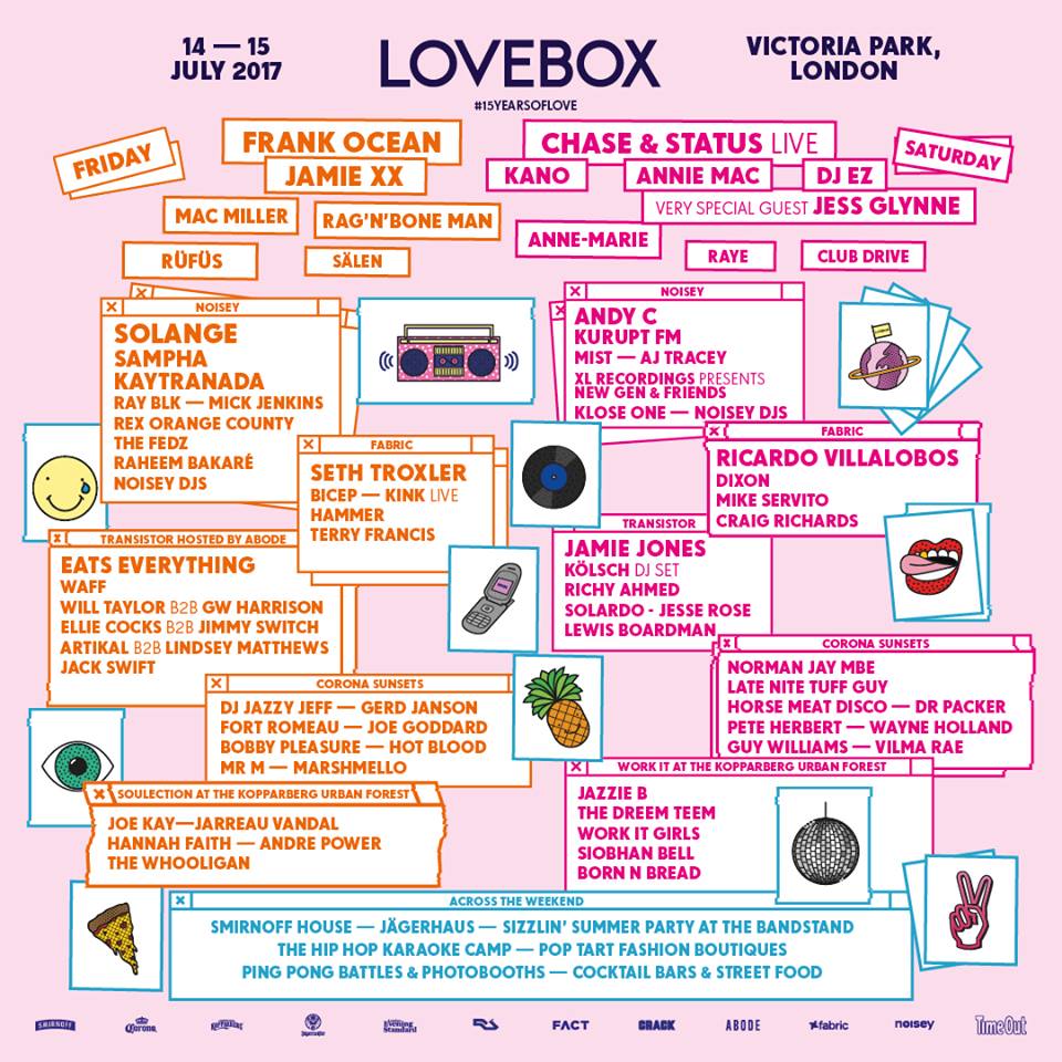 Cartel hasta el momento del Lovebox 2017