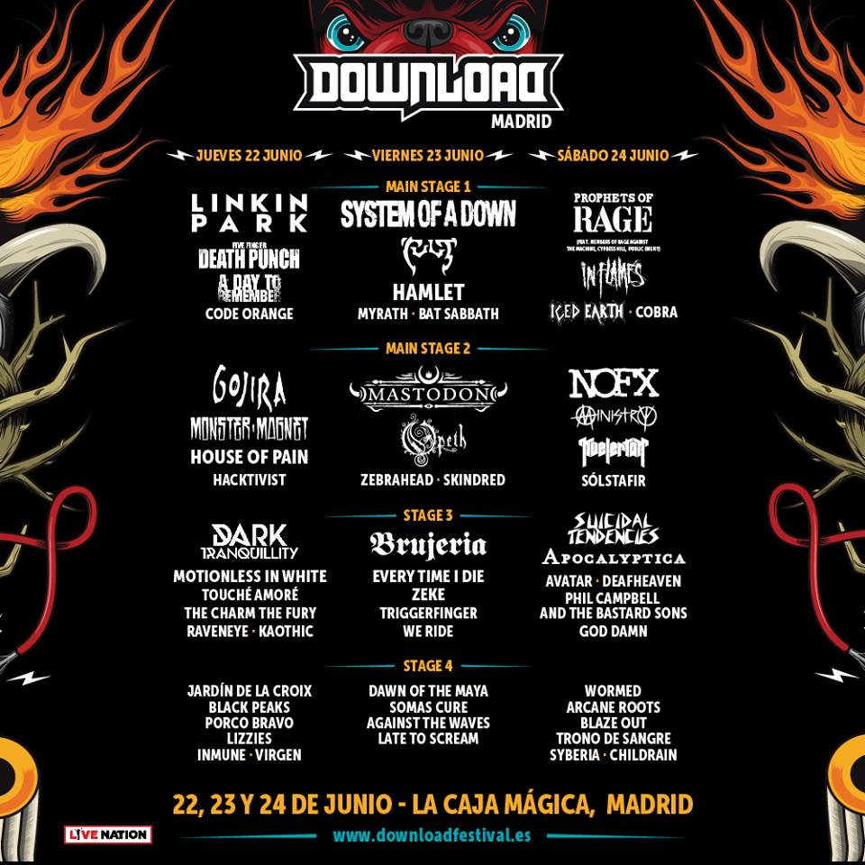 Cartel completo del Download Festival Madrid 2017