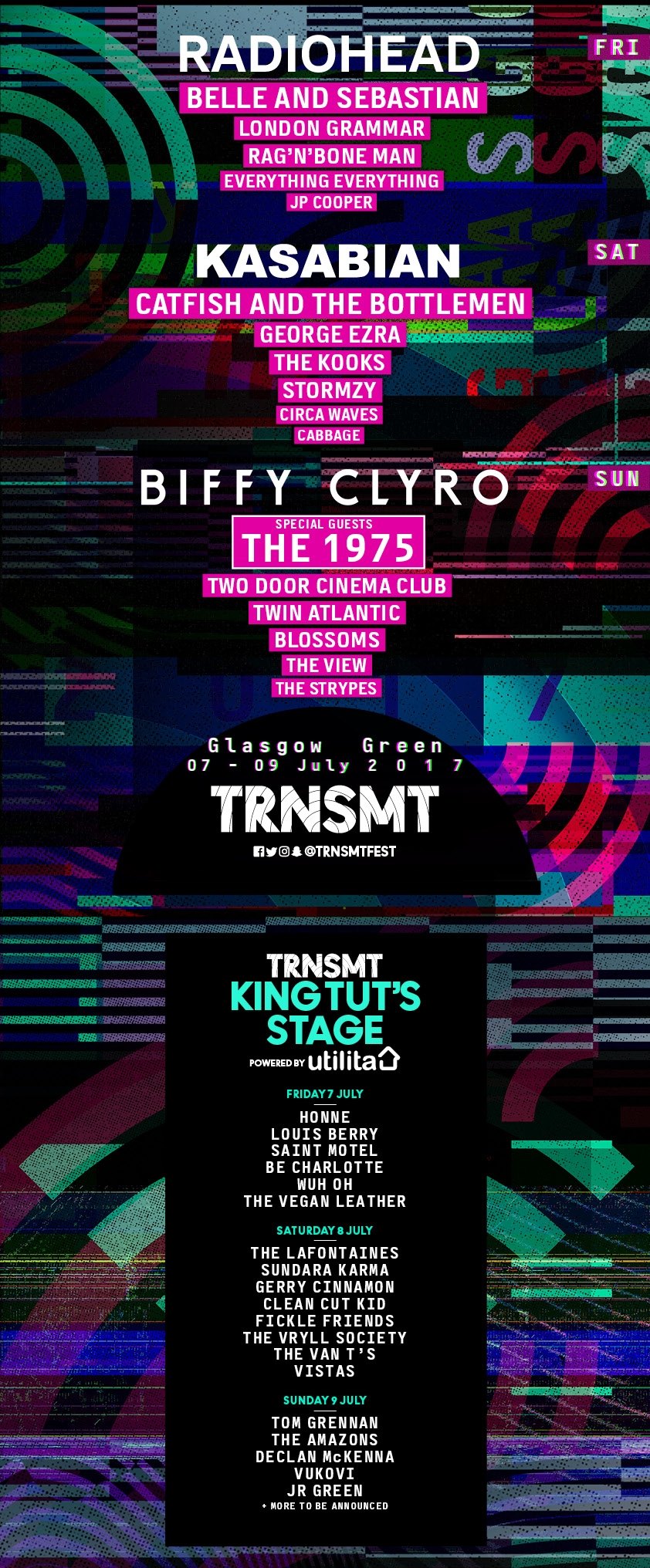 Cartel hasta el momento del TRNSMT Festival 2017