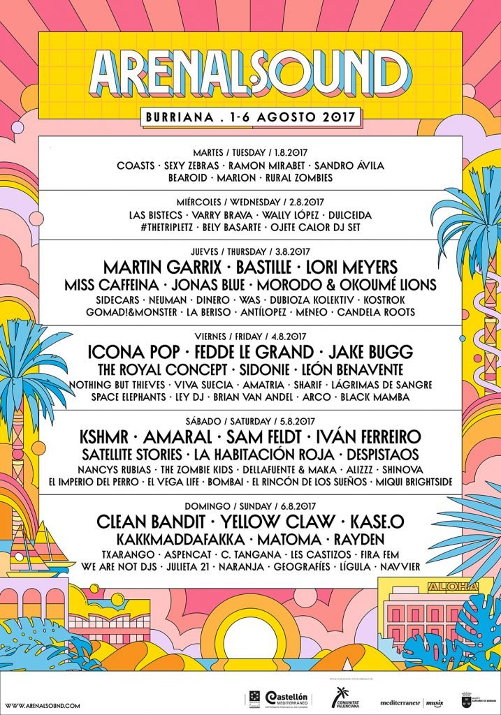 Cartel casi completo y por días del Arenal Sound 2017 festis