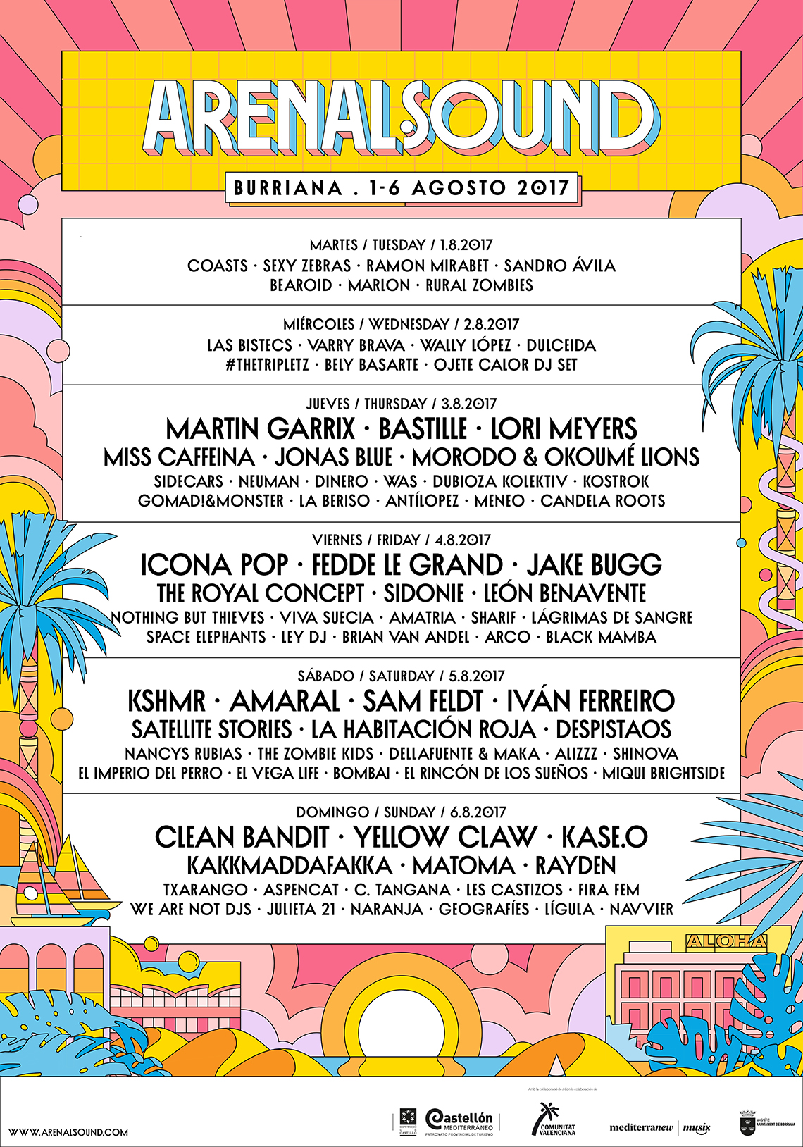 Cartel completo del Arenal Sound 2017