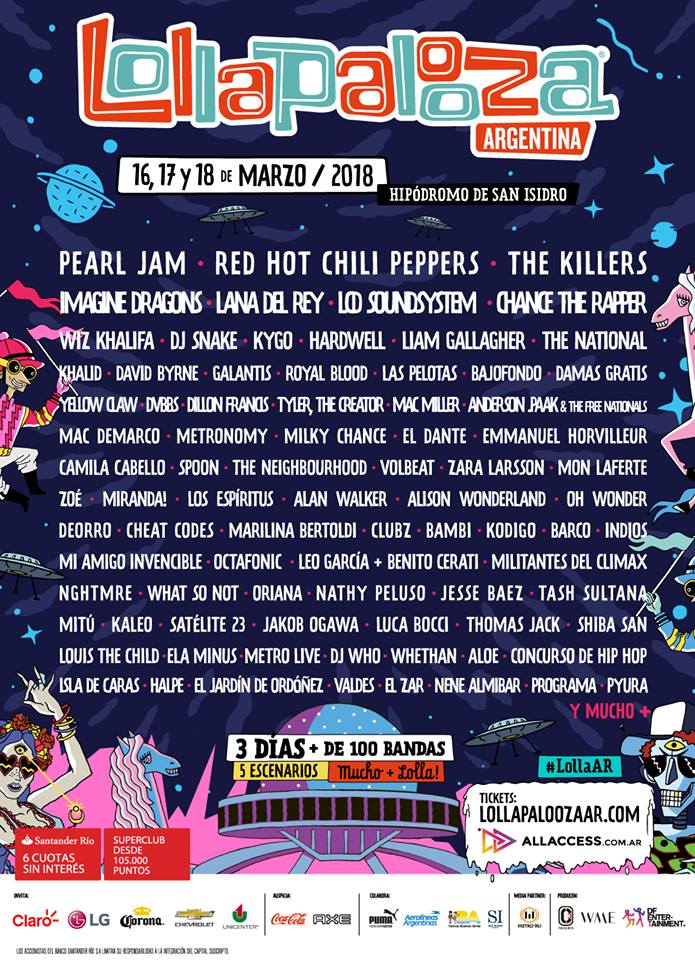 Cartel del Lollapalooza Argentina 2018