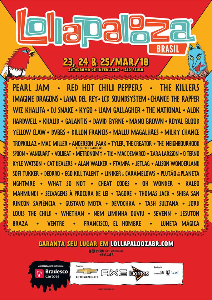 Cartel del Lollapalooza Brasil 2018