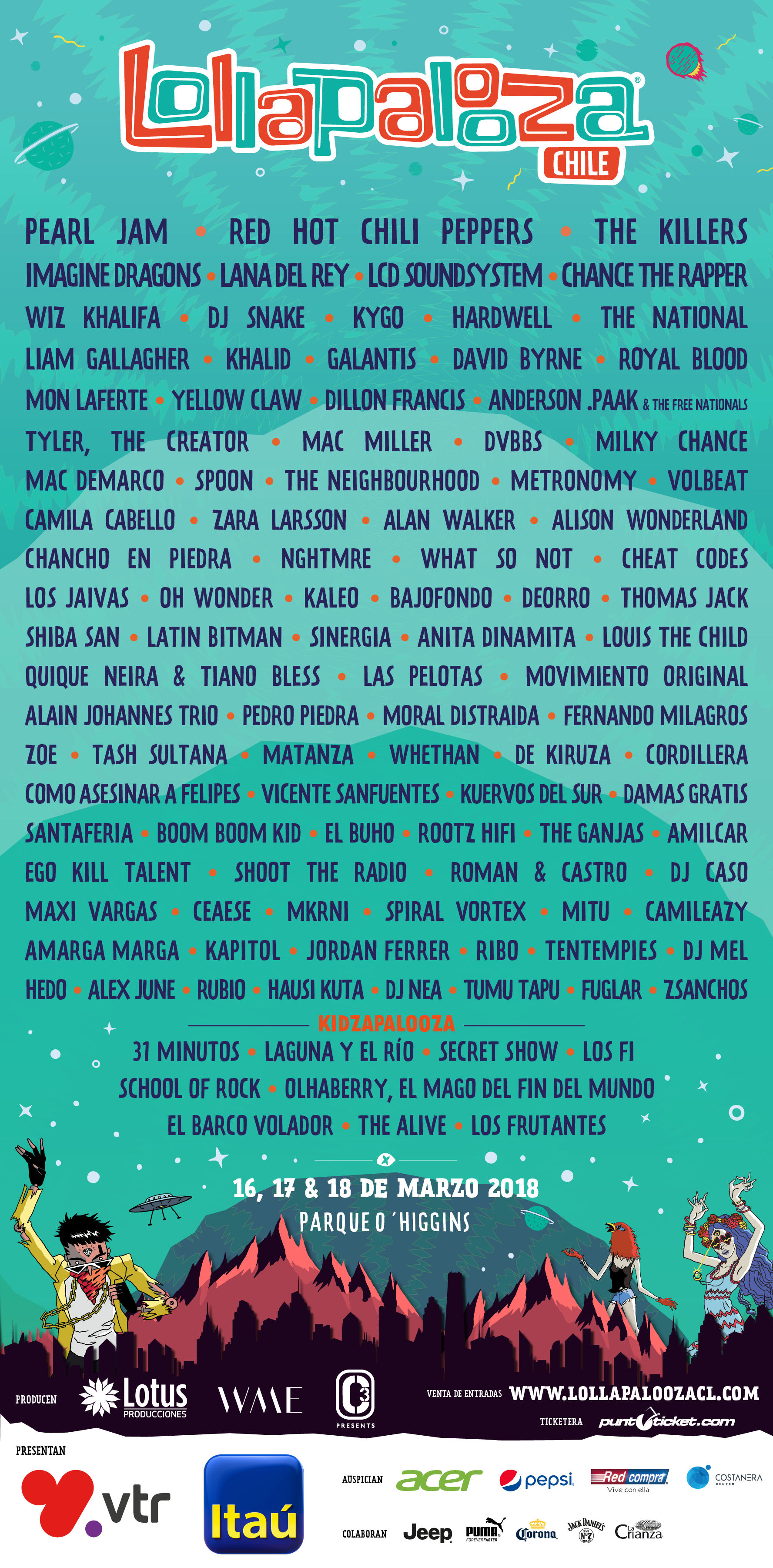 Cartel del Lollapalooza Chile 2018