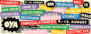 Cartel del Øya 2016 hasta el momento