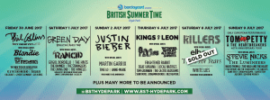 Cartel hasta el momento del British Summer Time 2017
