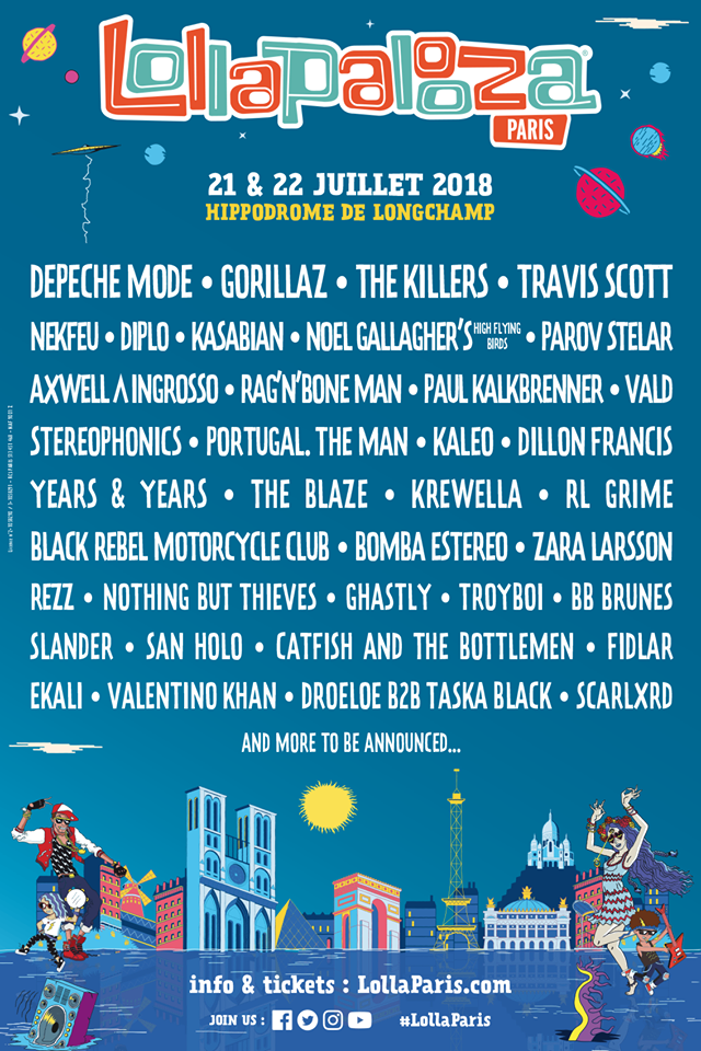 Primeras confirmaciones del Lollapalooza París 2018
