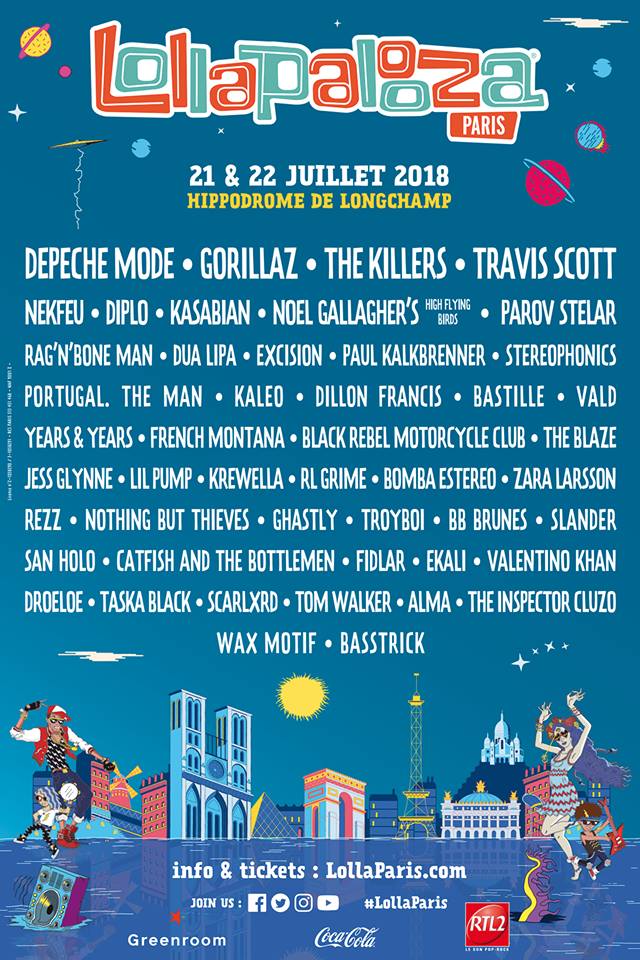 Cartel completo del Lollapalooza París 2018