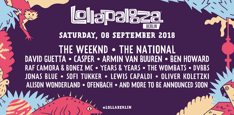 Cartel del Lollapalooza Berlín 2018 - Sábado