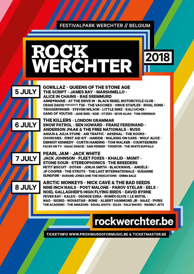Cartel completo del Rock Werchter 2018