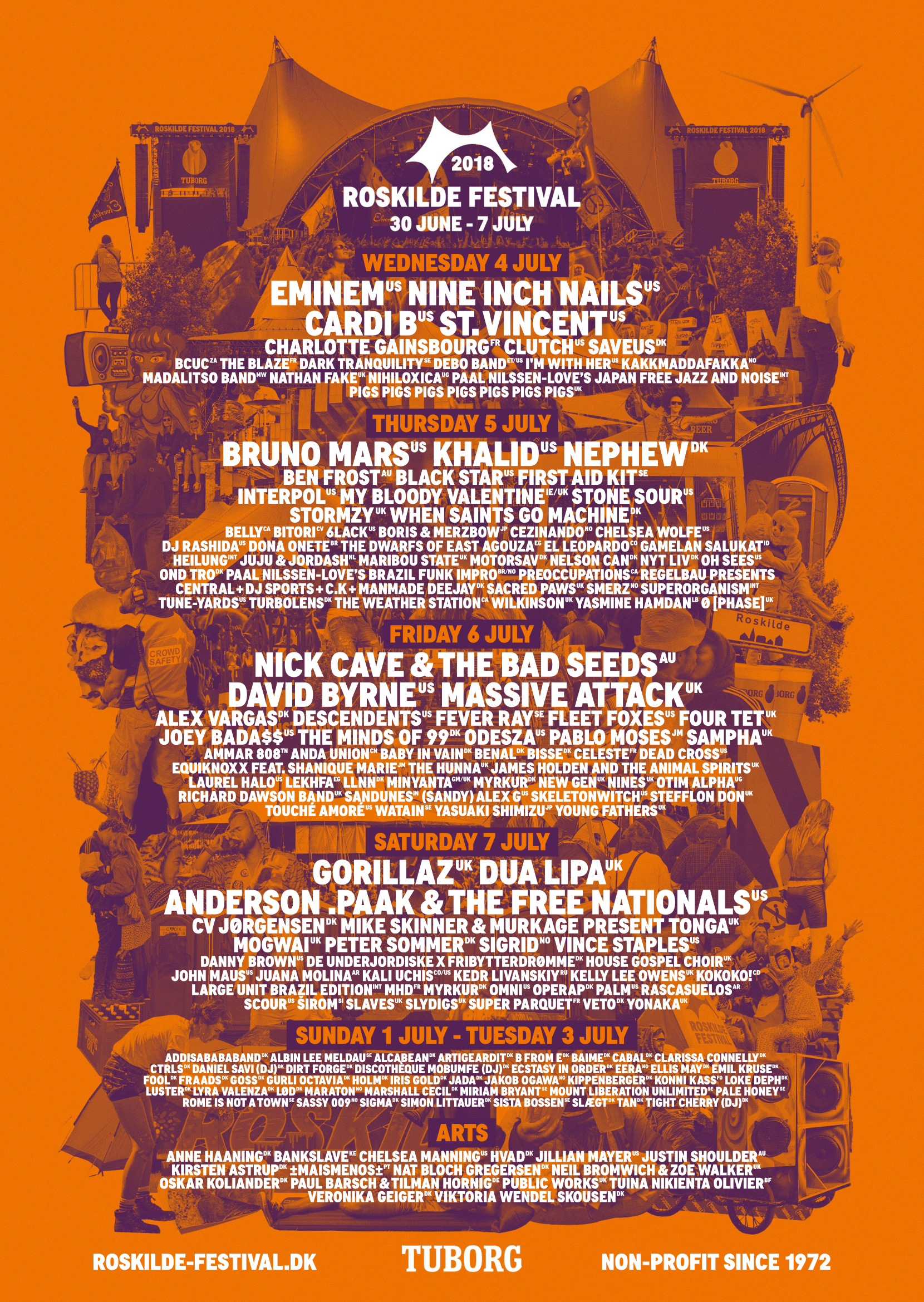 Cartel completo del Roskilde 2018