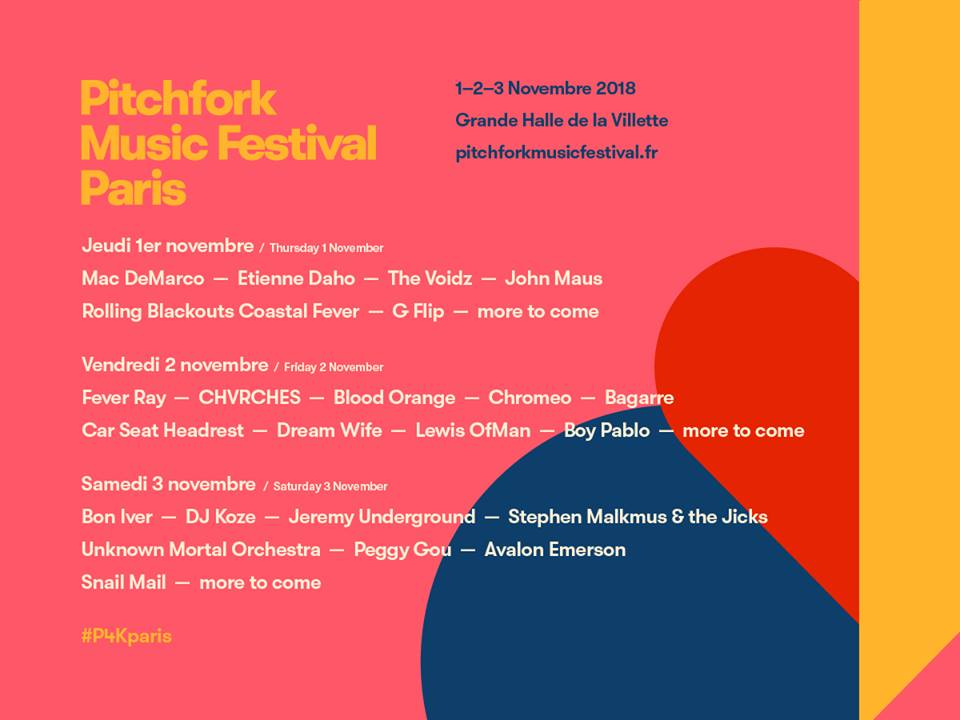 Nuevas confirmaciones del Pitchfork Music Festival París 2018