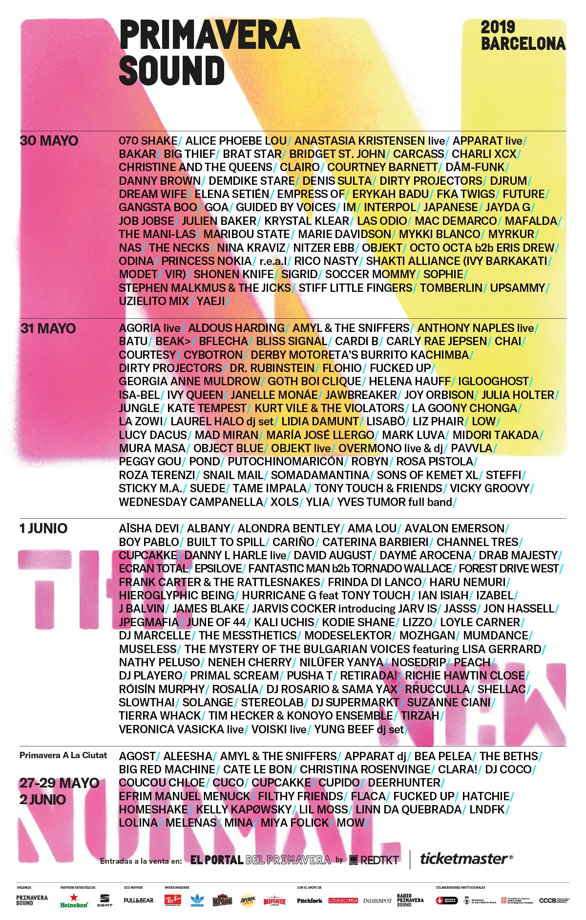 Cartel Primavera Sound 2019