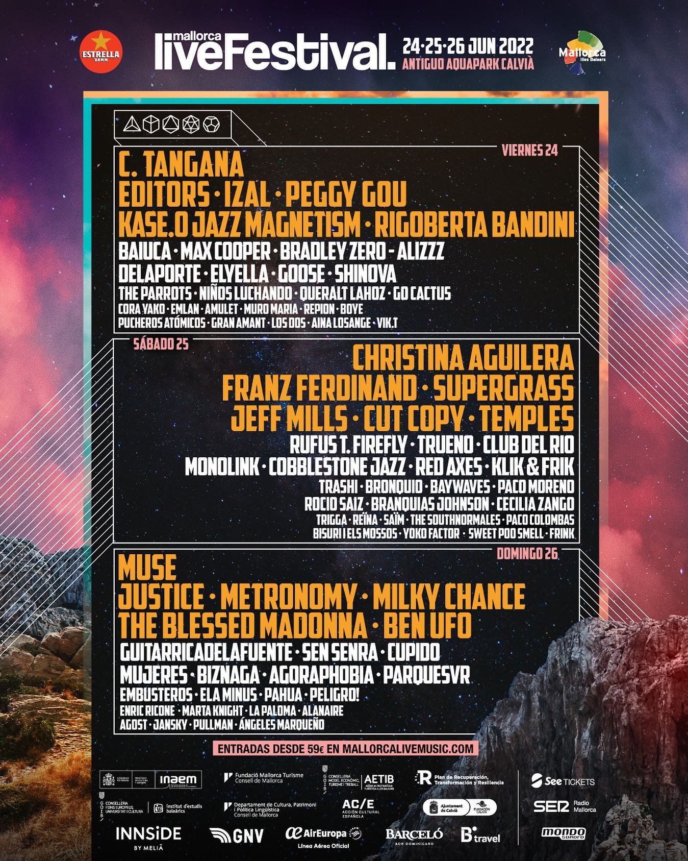 Cartel completo del Mallorca Live Festival 2022