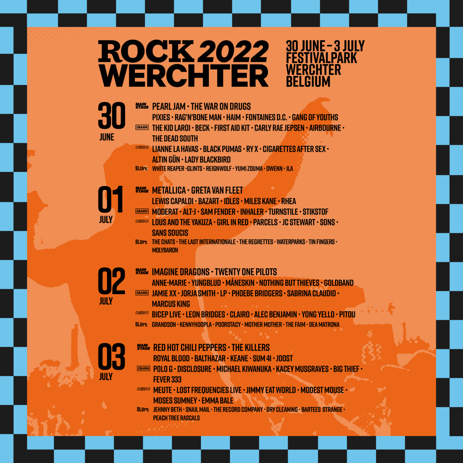 Cartel completo del Rock Werchter 2022 festis