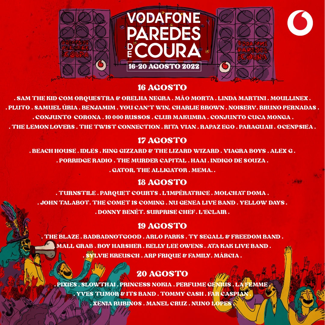 Cartel completo del Vodafone Paredes de Coura 2022