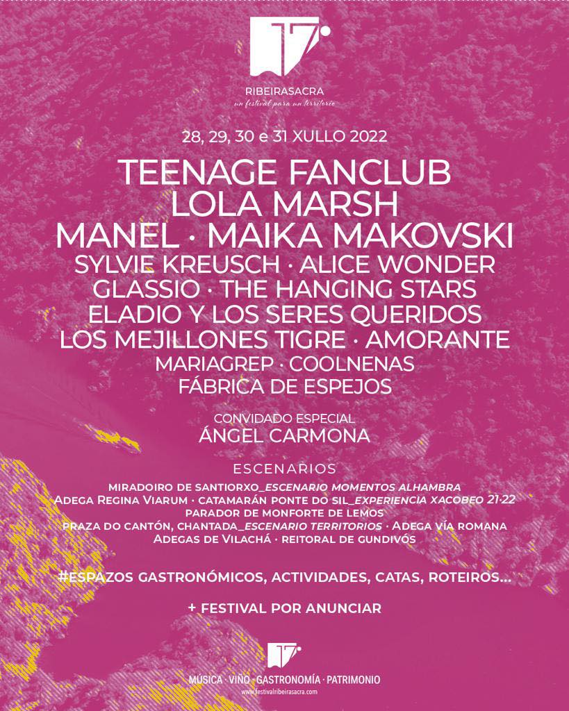 Cartel completo del festival 17º Ribeira Sacra 2022
