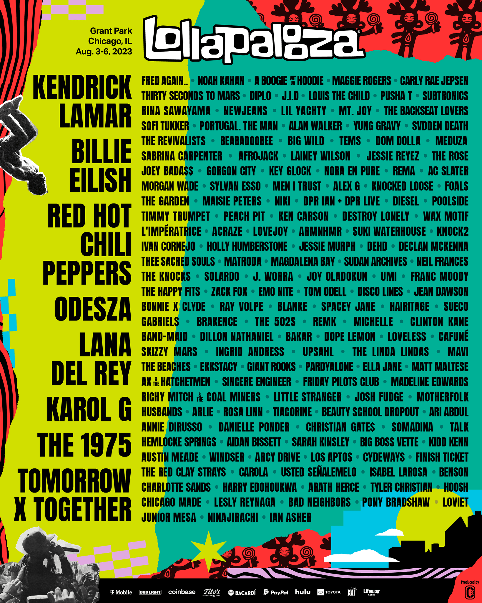 Cartel completo del Lollapalooza Chicago 2023