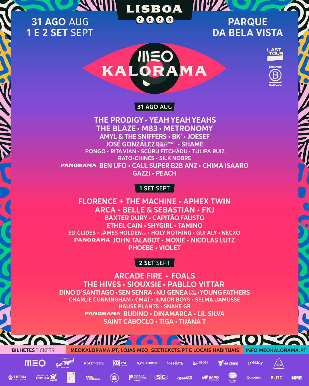 Cartel completo del MEO Kalorama 2023
