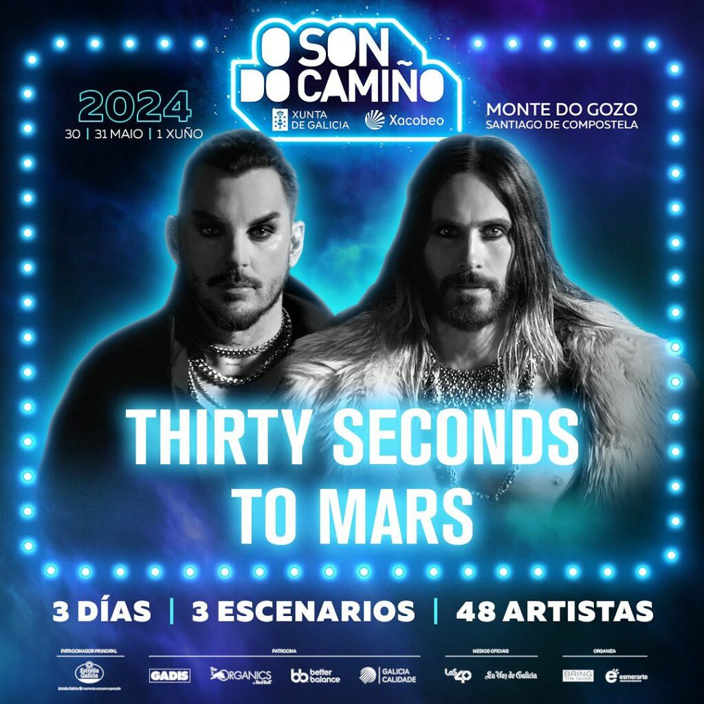 Thirty Seconds To Mars, Segunda Confirmación De O Son Do Camiño 2024 ...