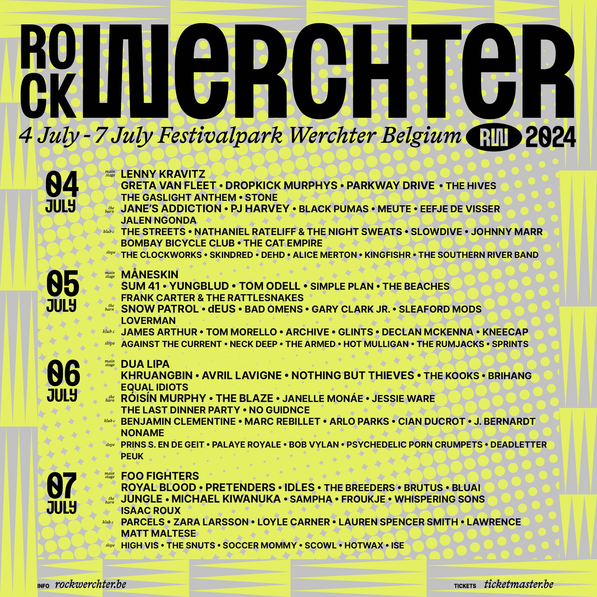 Cartel completo del Rock Werchter 2024