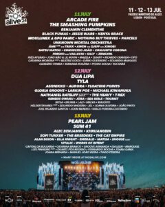 Cartel hasta el momento del NOS Alive 2024