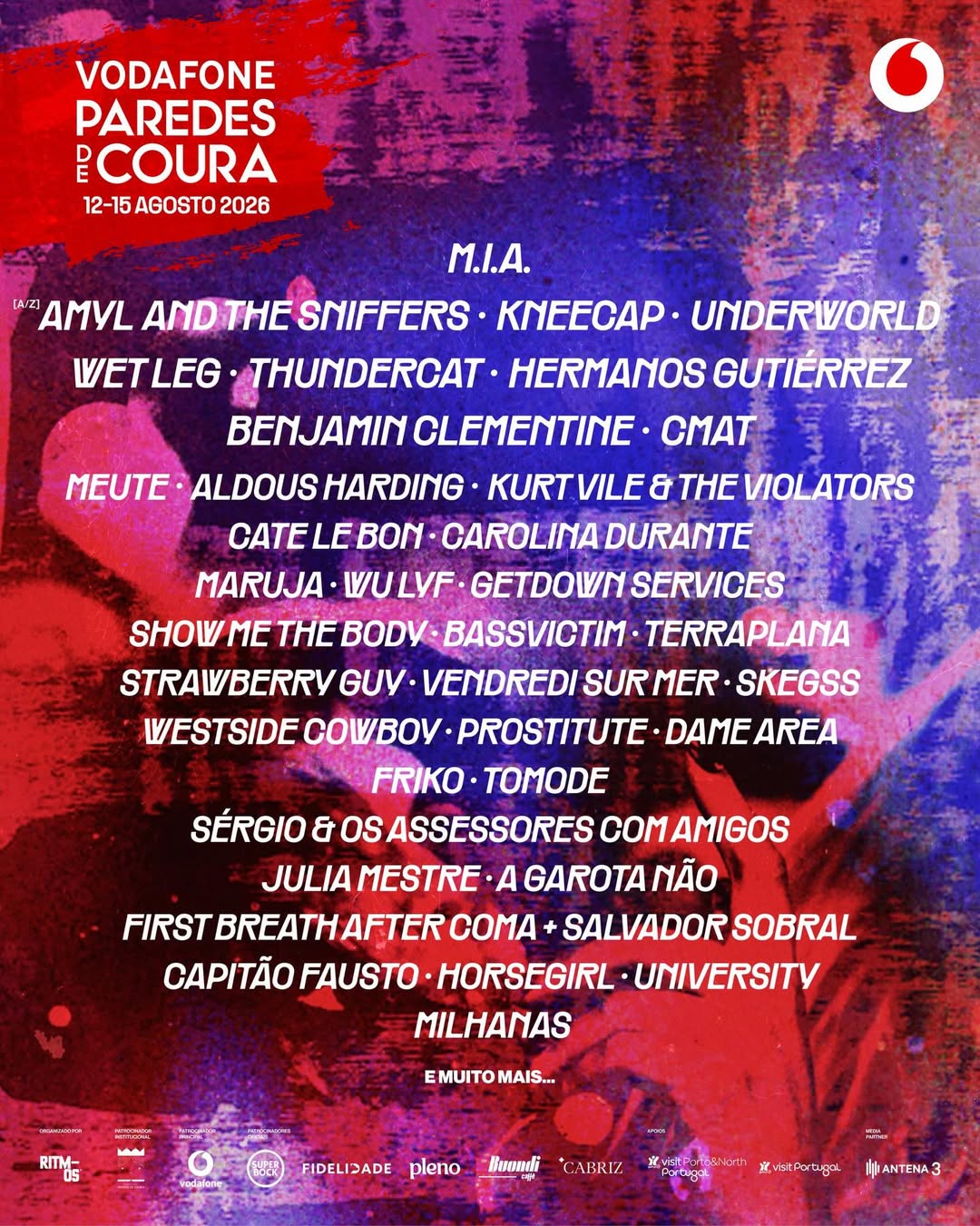 Cartel hasta el momento del Vodafone Paredes de Coura 2026