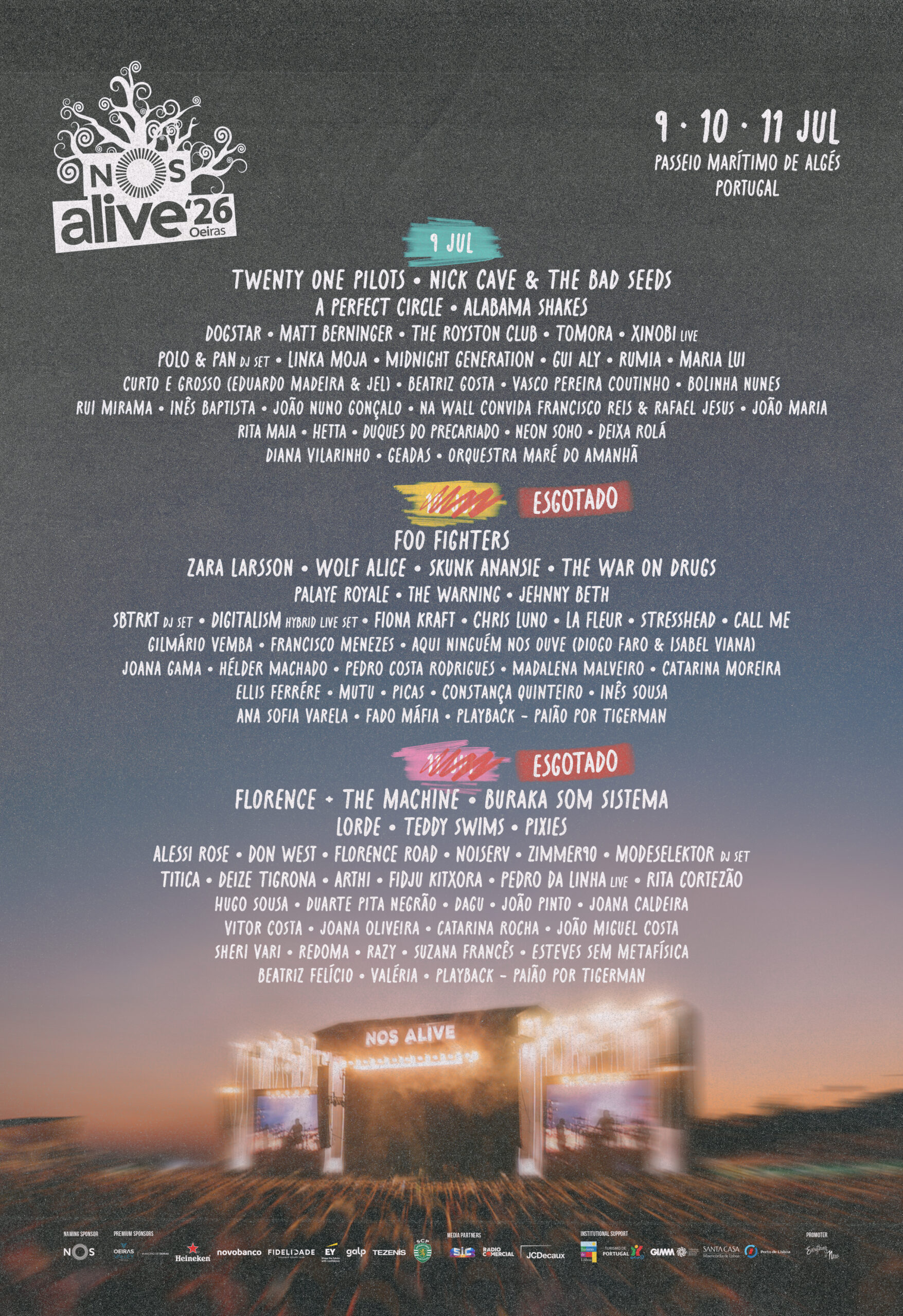 Cartel completo del NOS Alive 2026